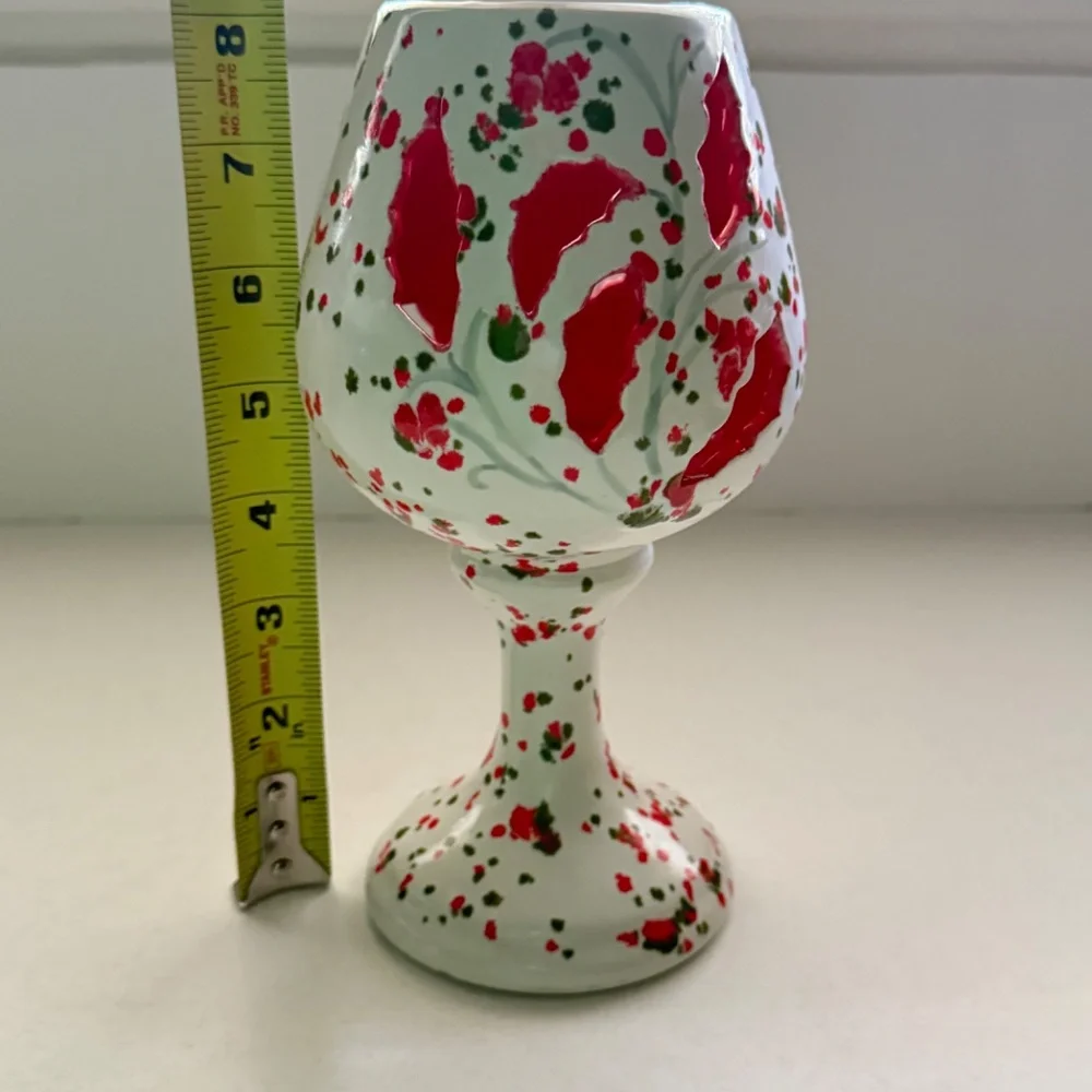 Vintage Ceramic Votive Candle Holder Splatterware Design‎
